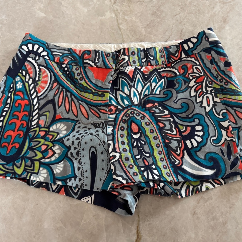 J. Crew Multicolor Paisley High Waist Shorts